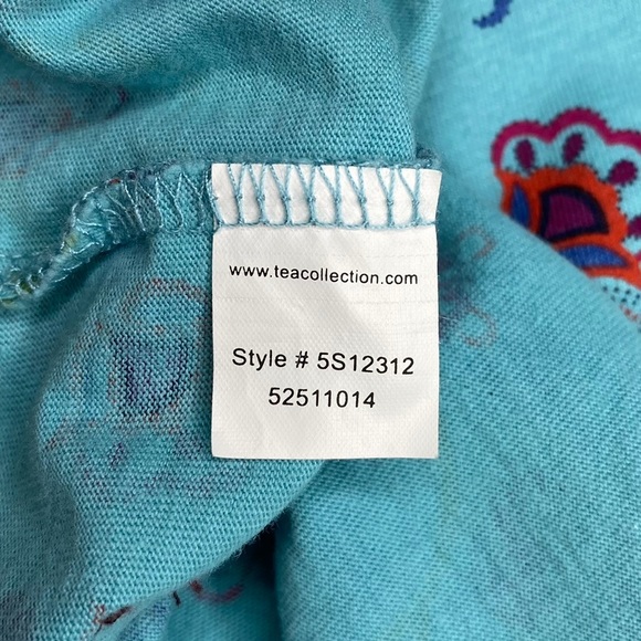 Tea Collection Striped Floral Teal Dress - Picture 7 of 8